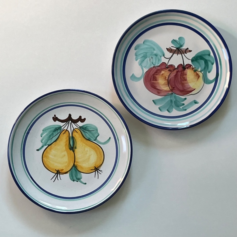VTG VIETRI Buon Giorno Pear & Apple Salad Plates (2)